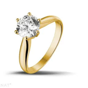 1.50 quilates anillo solitario diamante en oro amarillo 