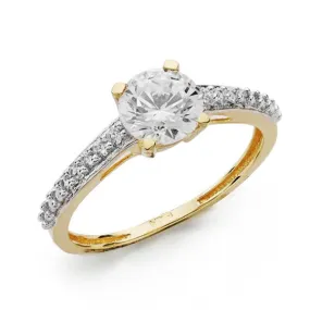 Anillo Oro Bicolor Circonita