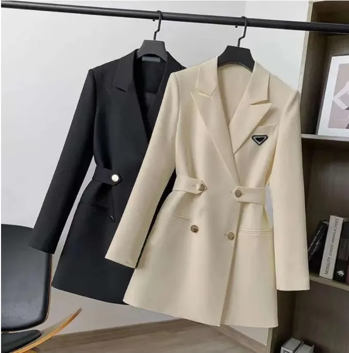Autumn Women's Suit Coat Button Jacket Fashion Fashion Fashion Letter Invertida Traje Long Nylon Chaqueta Top Traje