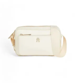 Bolso bandolera Iconic pequeño con monograma blanco