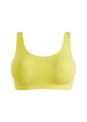 Bustier acanalado con encaje y sin costuras de Feel Comfort Amarillo suave