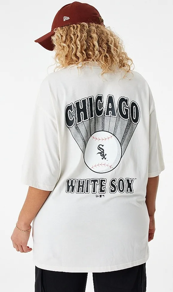 camisa New Era Baseball Graphic OS MLB Chicago White Sox - Off White/Black