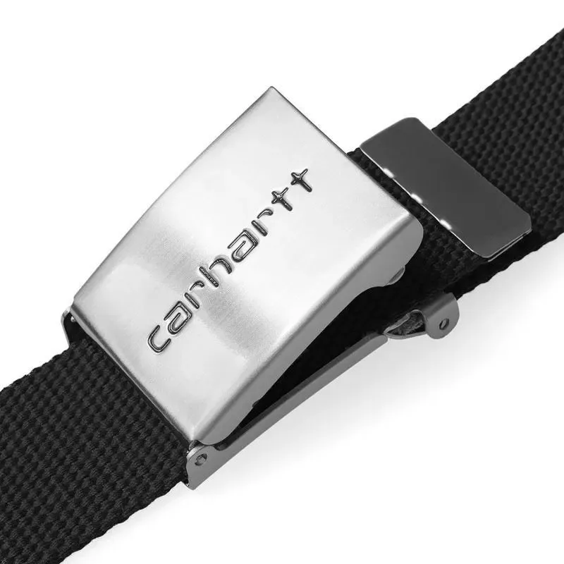 Cinturón Carhartt WIP: Clip Belt Chrome (Black)