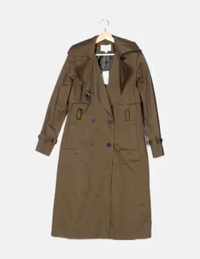 Claudie Pierlot Trench verde detalle cinturón