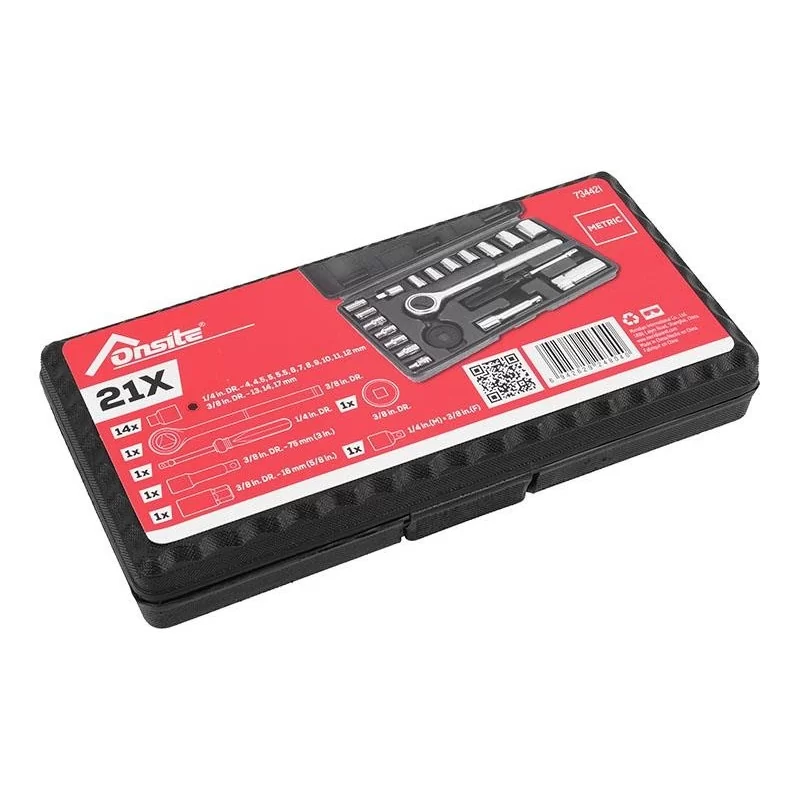 DADO JUEGO 1/4 y 3/8" 21PC 04-17MM ACC 734421 ONS