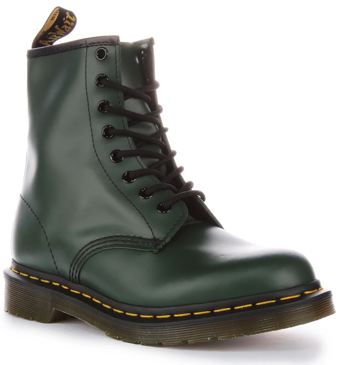 Dr Martens 1460 Smooth Botín de cuero de 8 ojales con cordones para en verde