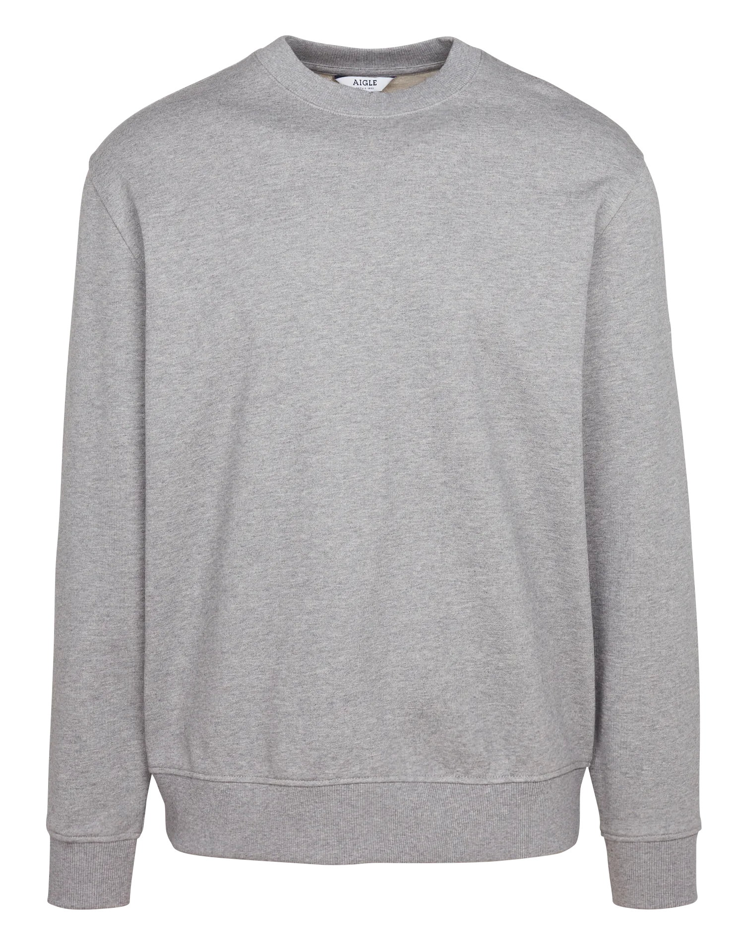 ISS22MSWE01 - Sudadera regular fit de algodón con cuello redondo en gris