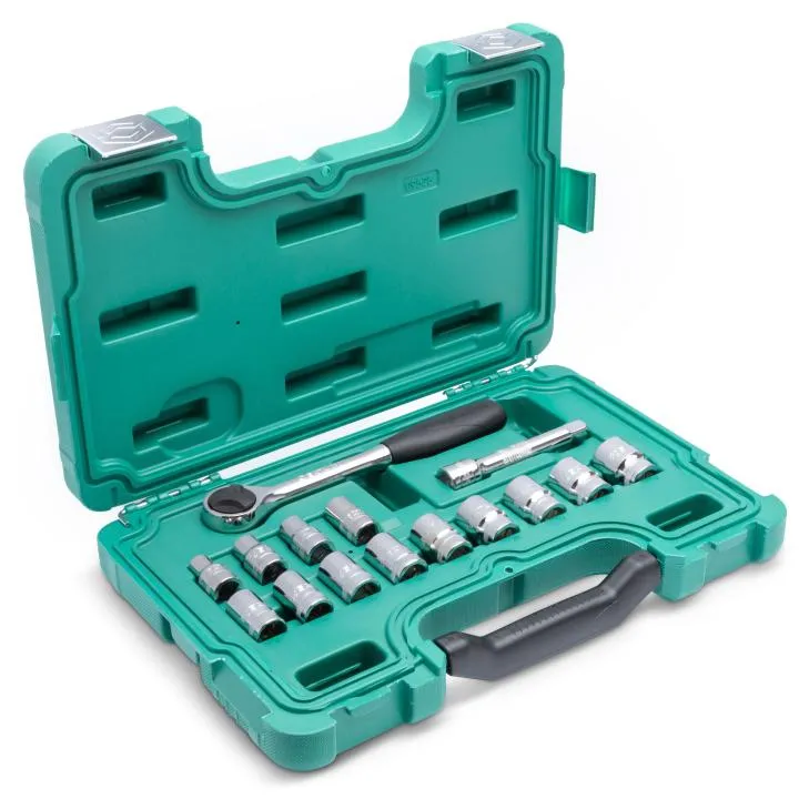 Juego Copas 1/2" 6 Puntas Caja Plastica 15 pz mm (Cabeza Redonda)