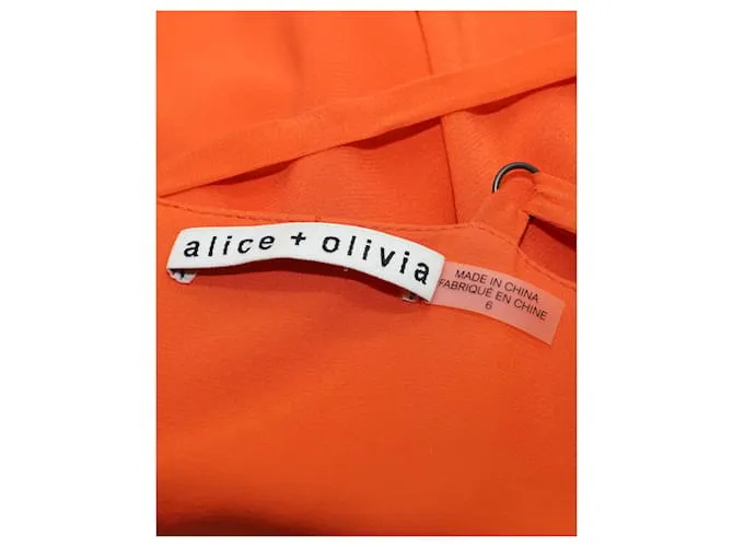 Minivestido a capas en seda naranja de Alice + Olivia 