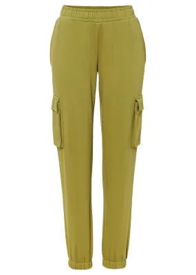 Pantalón de chándal cargo Verde oliva-dorado