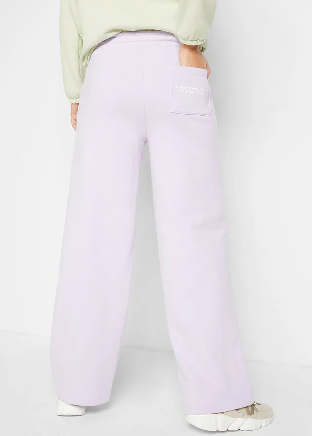 Pantalón de chándal muy suave, corte recto lila pastel