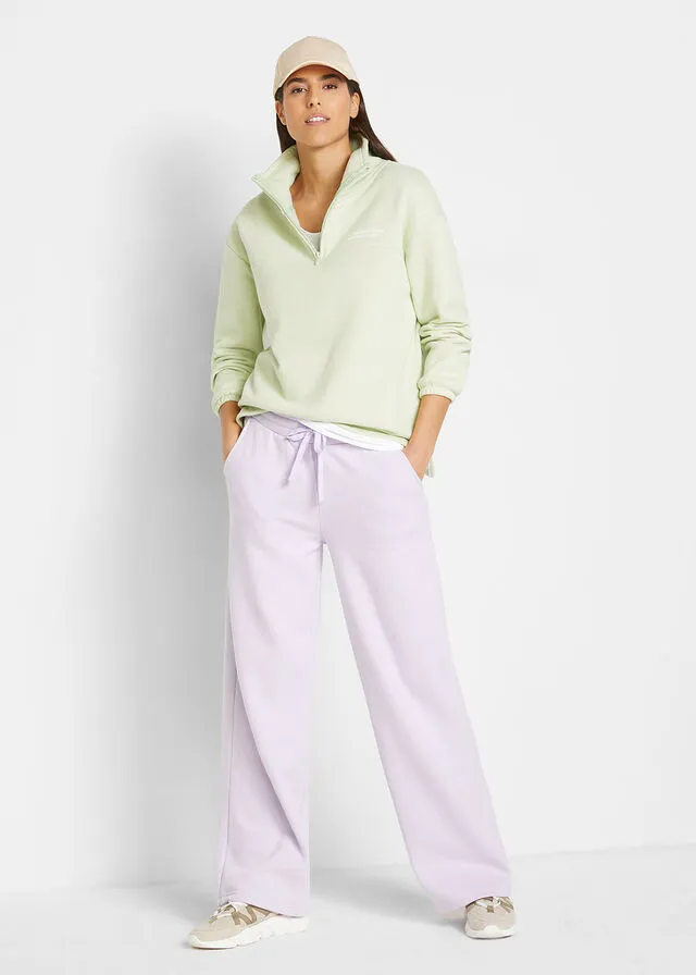 Pantalón de chándal muy suave, corte recto lila pastel