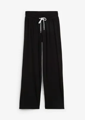 Pantalón de punto con pierna ancha Negro