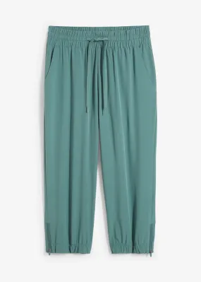 Pantalón funcional de largo capri y secado rápido Verde grisáceo