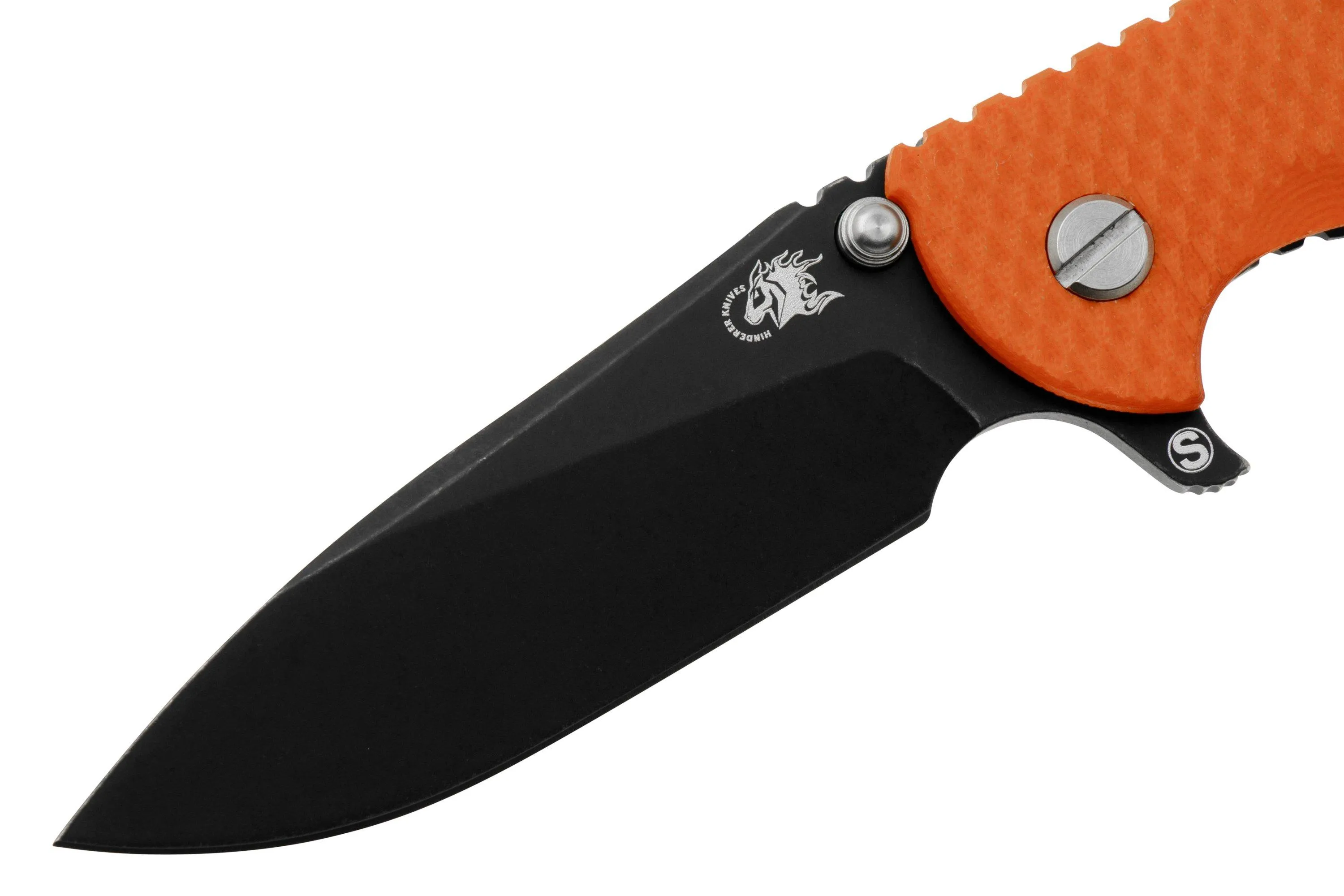 Rick Hinderer XM18 3.5 Skinny Slicer Magnacut Black DLC Orange G10, navaja