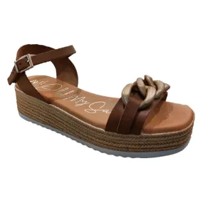 Sandalia Piel Cadena Roble  Oh My Sandals 5211