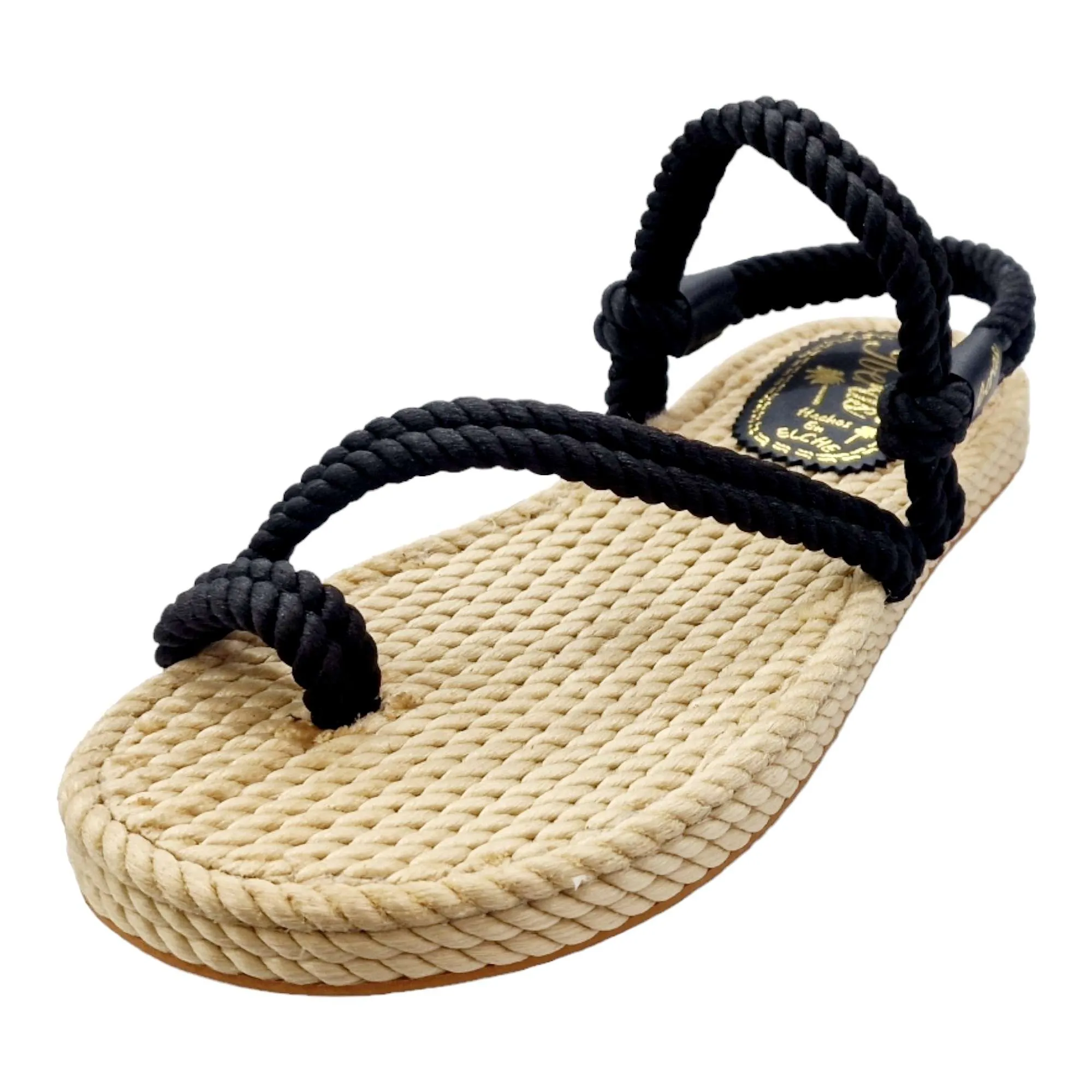 SANDALIAS HOMBRE CUERDAS ESCLAVA CON TALONERA NEGRO