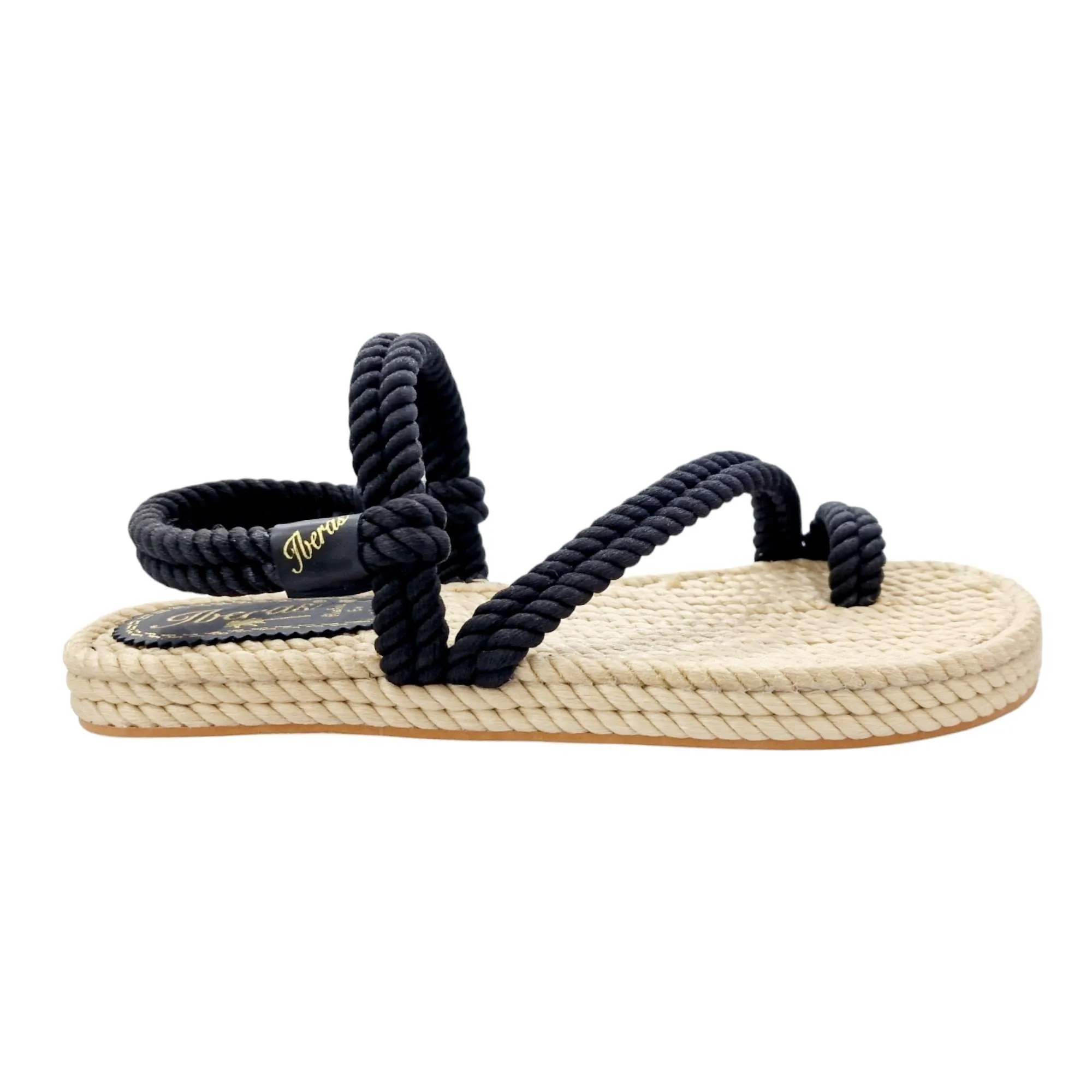 SANDALIAS HOMBRE CUERDAS ESCLAVA CON TALONERA NEGRO