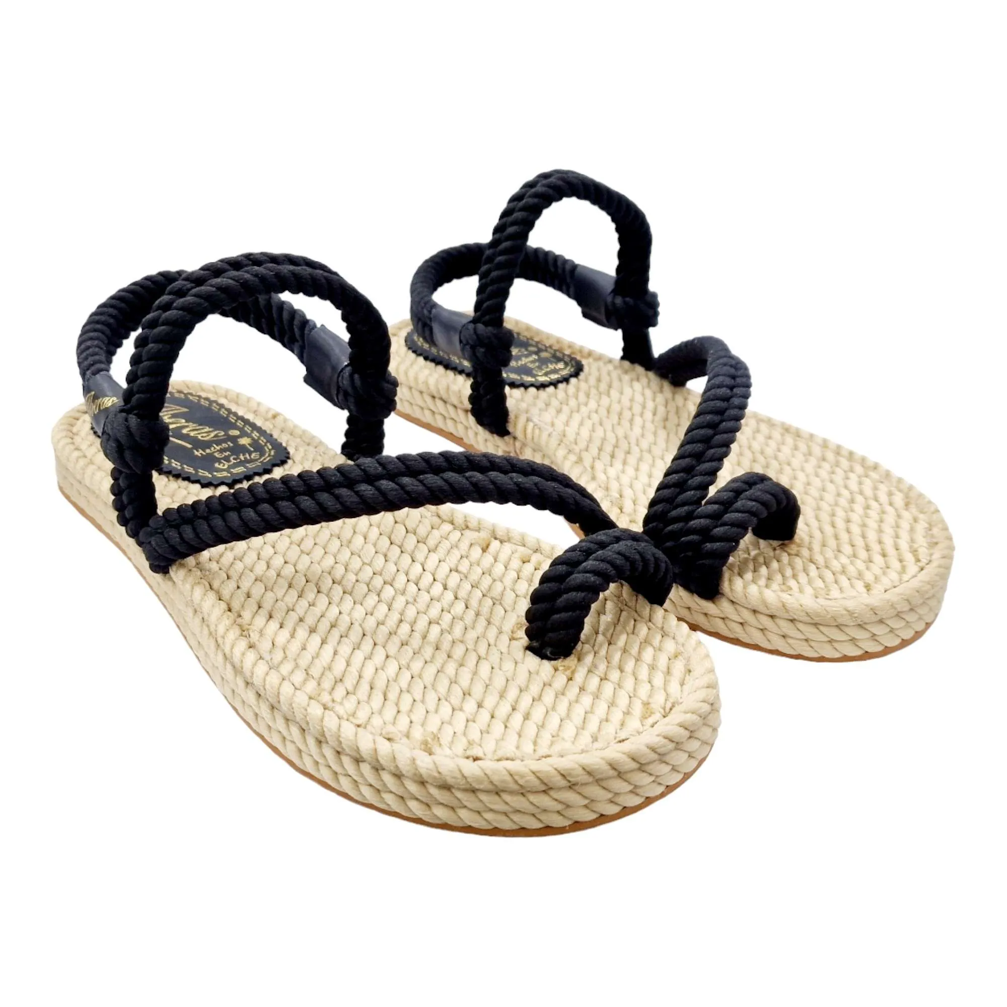 SANDALIAS HOMBRE CUERDAS ESCLAVA CON TALONERA NEGRO