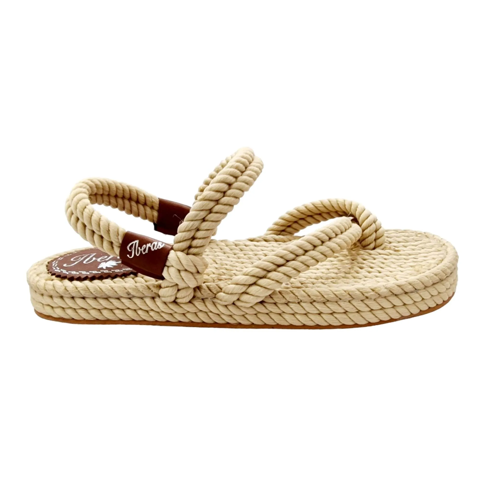 SANDALIAS MUJER CUERDAS DEDO CON TALONERA NATURAL