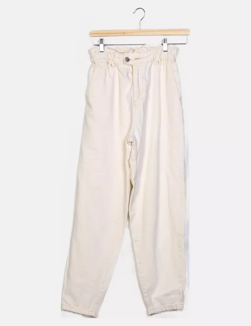 Stradivarius Pantalón beige goma