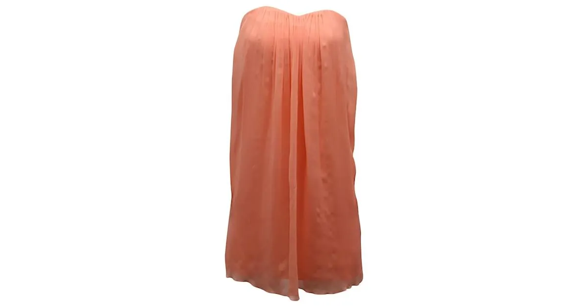 Vestido sin tirantes Alice + Olivia en poliéster color melocotón 