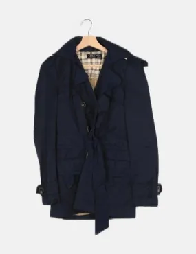 Zara Trench azul marina cinturón